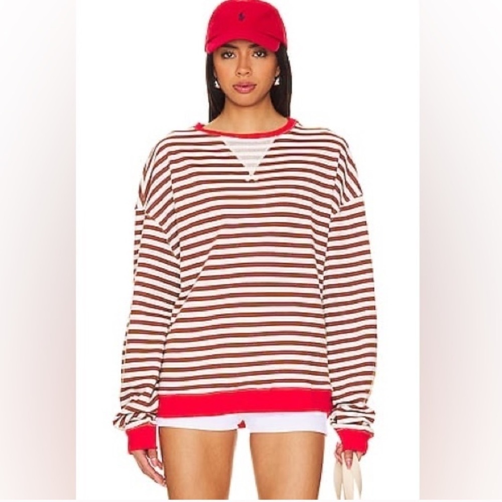 Free People Camden Women's Classic Striped Crew Size Small